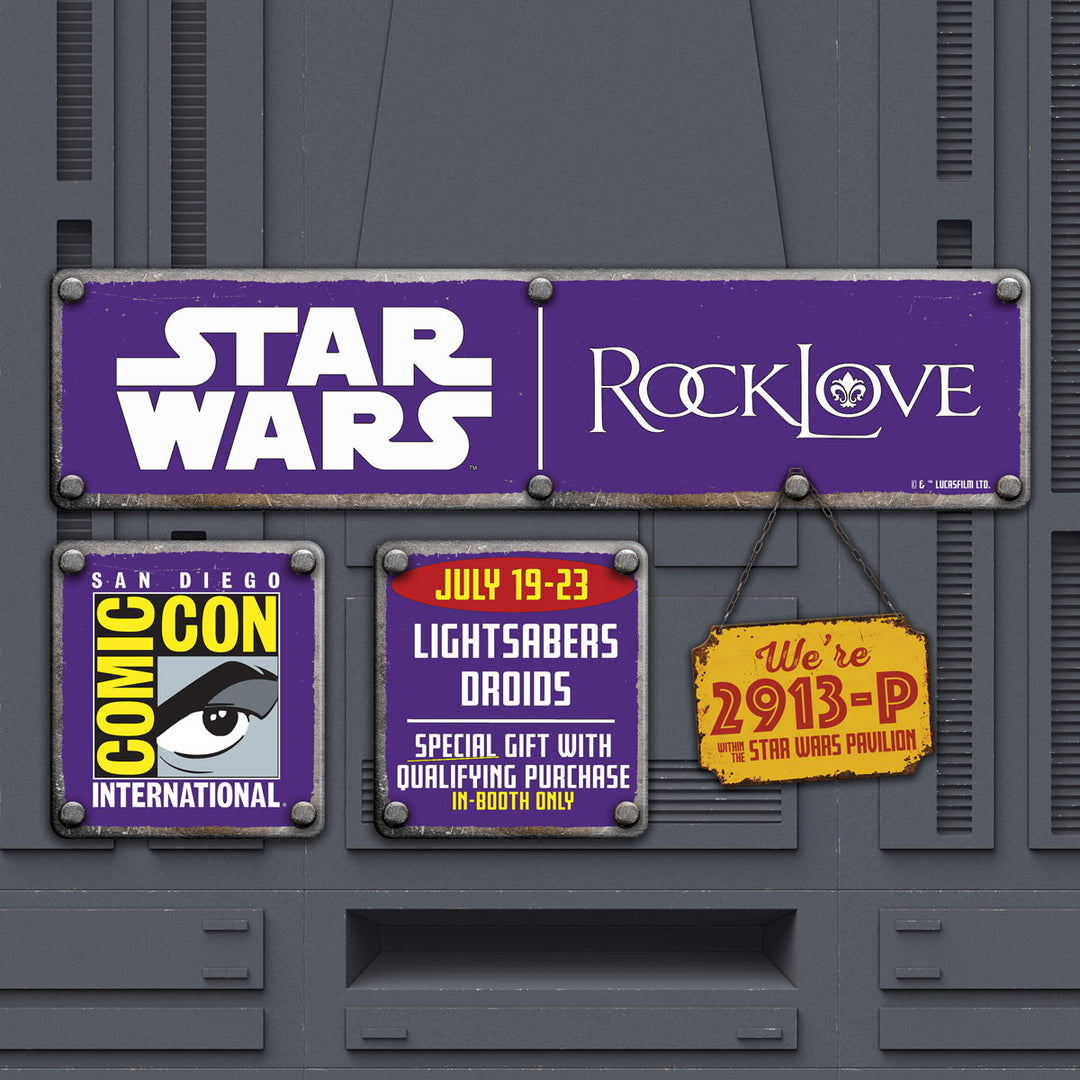 RockLove at San Diego Comic-Con at Booth #2913-P (Star Wars Pavilion) Launching online Thursday, July 20 at 9am PT on RockLove.com