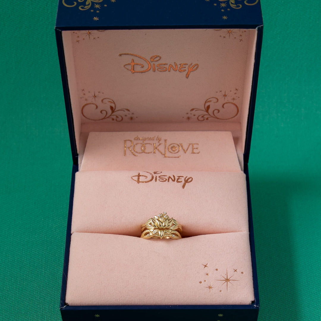 Disney X RockLove DISNEY THE PRINCESS AND THE FROG Tiana Water Lily Stacker Rings