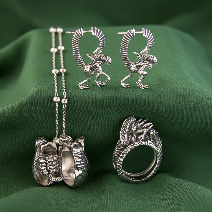 Alien X RockLove ALIEN Xenomorph Hoop Earrings