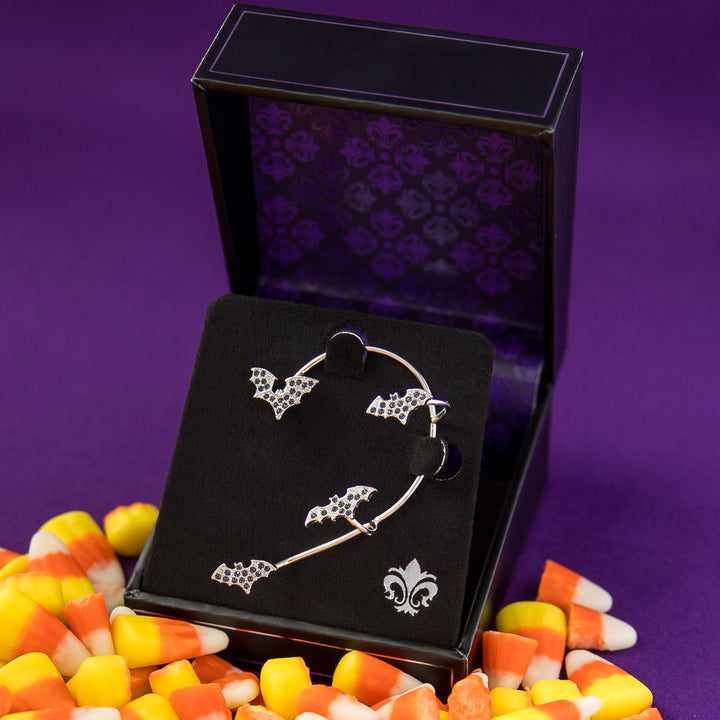 RockLove Boo-Tique Crystal Bat Ear Cuff