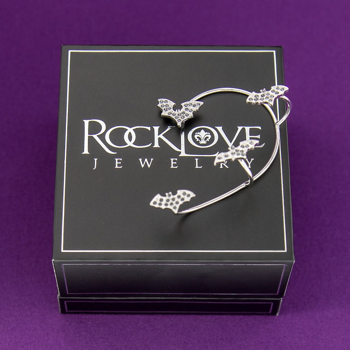 RockLove Boo-Tique Crystal Bat Ear Cuff