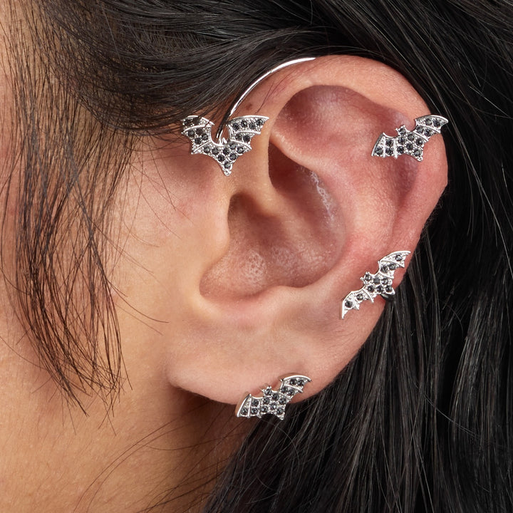RockLove Boo-Tique Crystal Bat Ear Cuff
