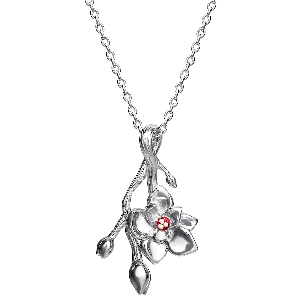 Star Flower Blossom Diamond Pendant Necklace