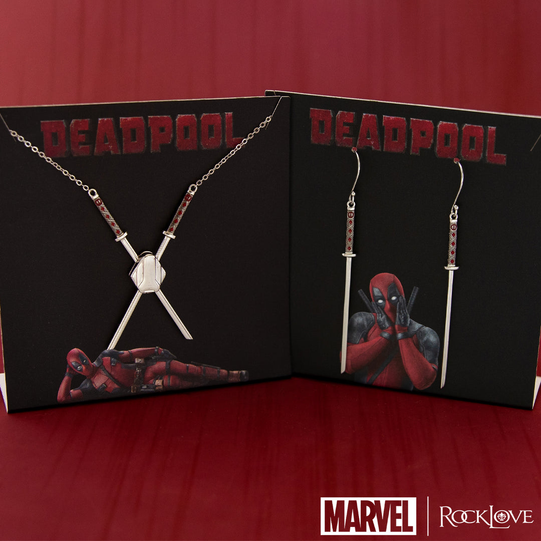 Marvel | RockLove DEADPOOL Katana Earrings & Necklace
