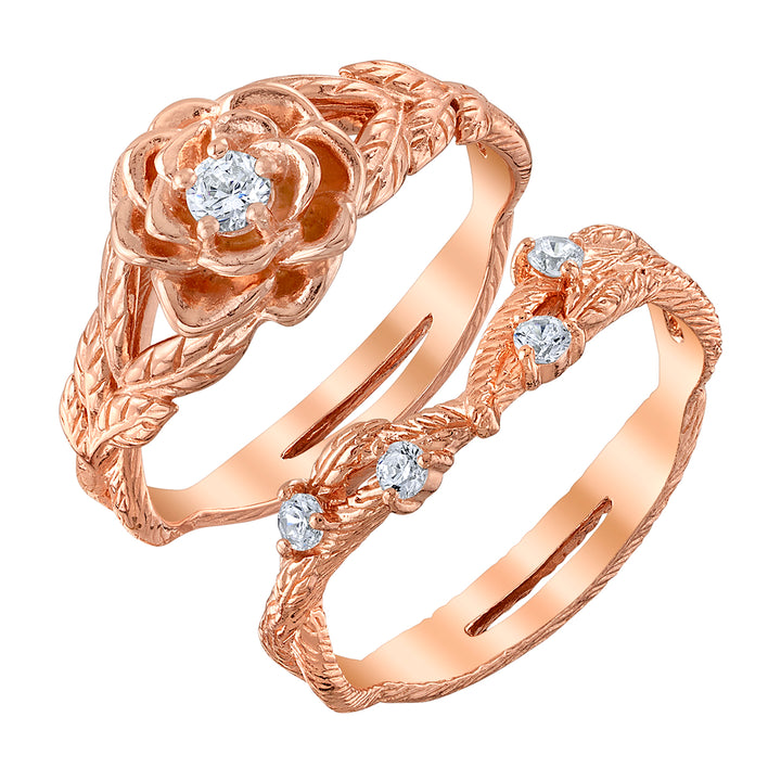 Disney X RockLove DISNEY BEAUTY AND THE BEAST Belle Rose Stacker Rings