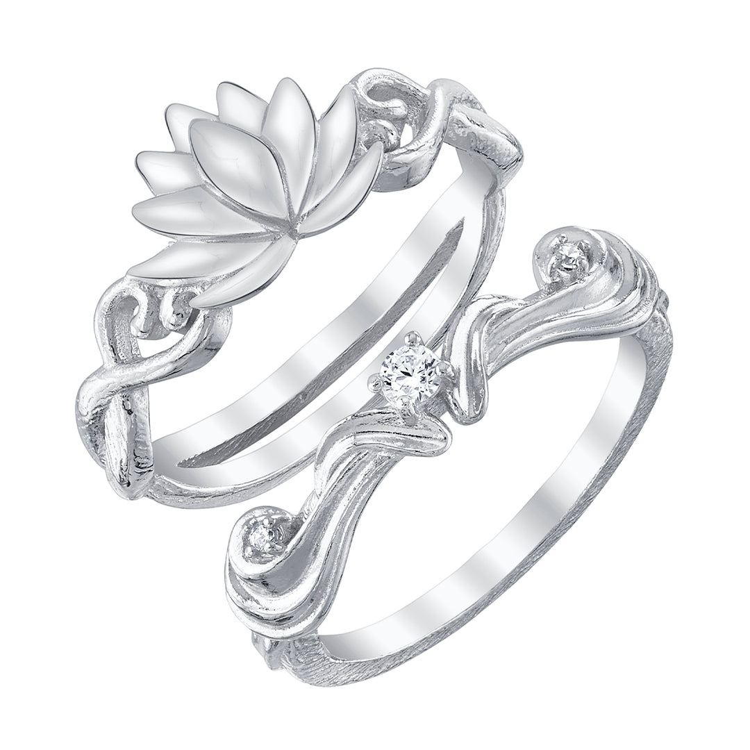 Disney X RockLove DISNEY ALADDIN Jasmine Lotus Stacker Rings
