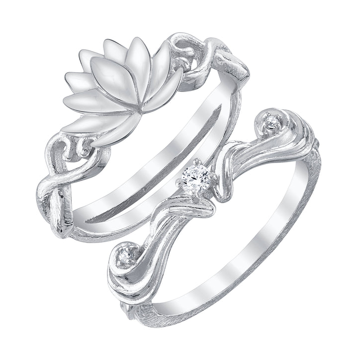 Disney X RockLove DISNEY ALADDIN Jasmine Lotus Stacker Rings
