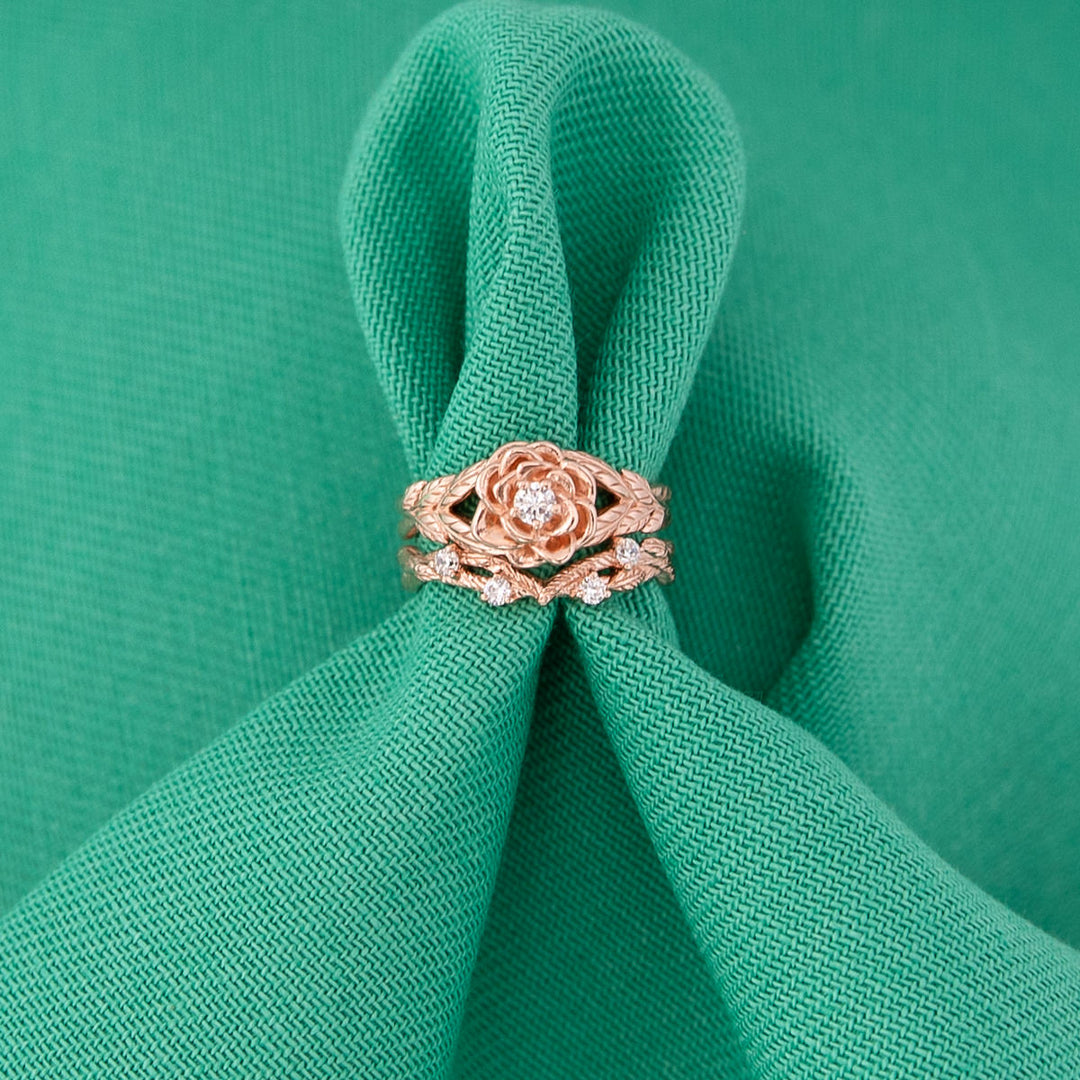 Disney X RockLove DISNEY BEAUTY AND THE BEAST Belle Rose Stacker Rings