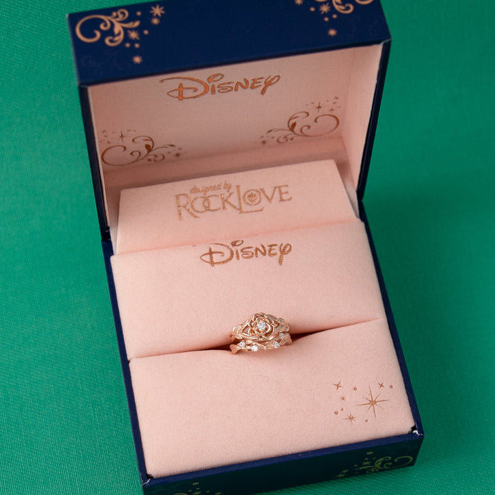 Disney X RockLove DISNEY BEAUTY AND THE BEAST Belle Rose Stacker Rings