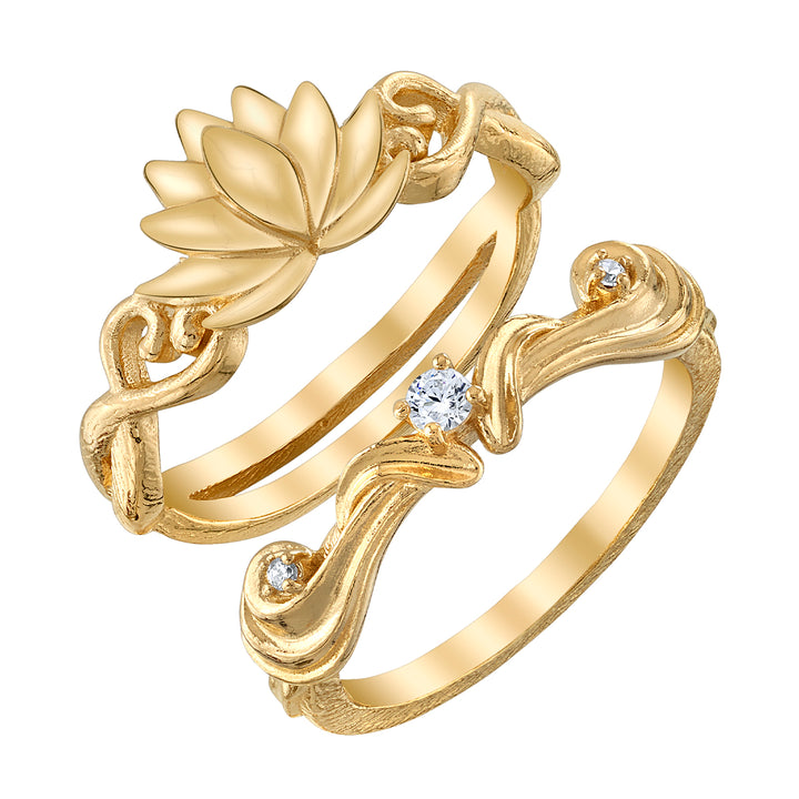 Disney X RockLove DISNEY ALADDIN Jasmine Lotus Stacker Rings