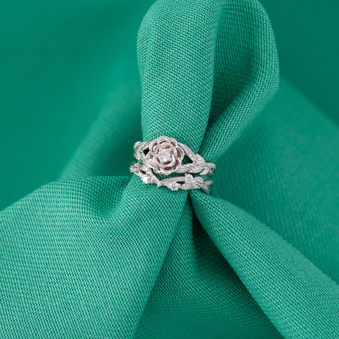 Disney X RockLove DISNEY BEAUTY AND THE BEAST Belle Rose Stacker Rings