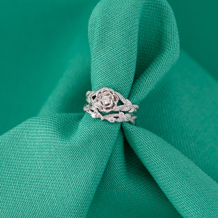 Disney X RockLove DISNEY BEAUTY AND THE BEAST Belle Rose Stacker Rings