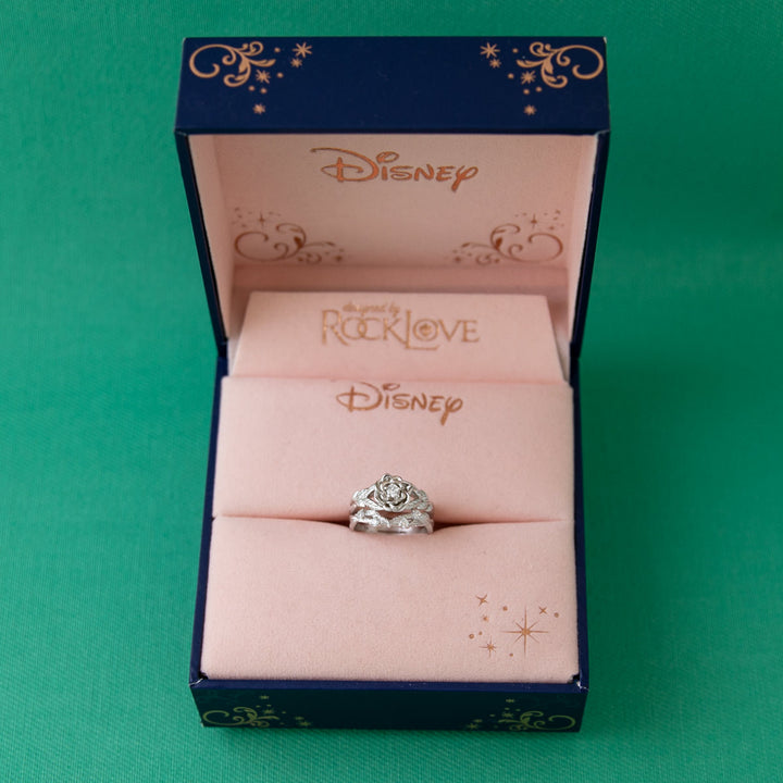 Disney X RockLove DISNEY BEAUTY AND THE BEAST Belle Rose Stacker Rings