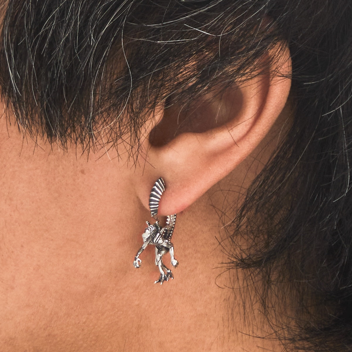 Alien X RockLove ALIEN Xenomorph Hoop Earrings - RockLove Jewelry