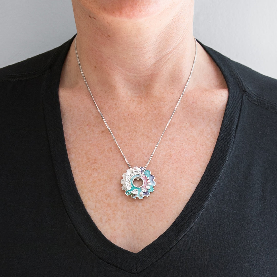 League of Legends X RockLove ARCANE Jayce and Viktor Cog Necklace