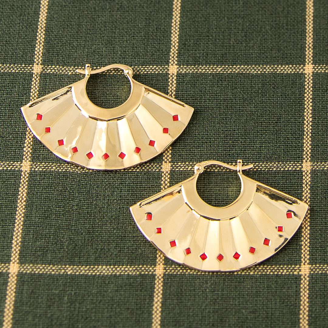 Avatar The Last Airbender X RockLove Kyoshi Warrior Fan Earrings
