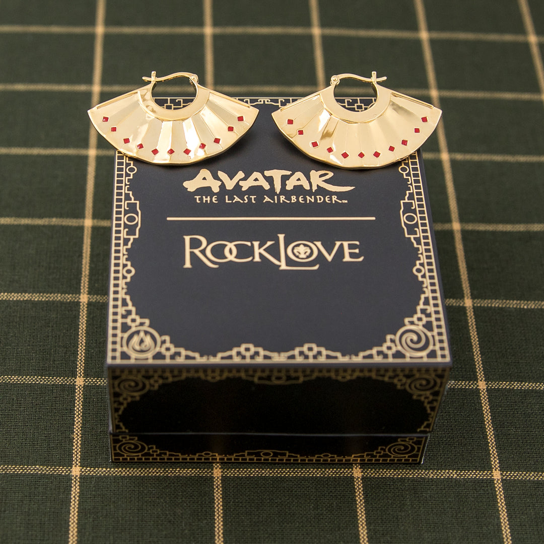 Avatar The Last Airbender X RockLove Kyoshi Warrior Fan Earrings