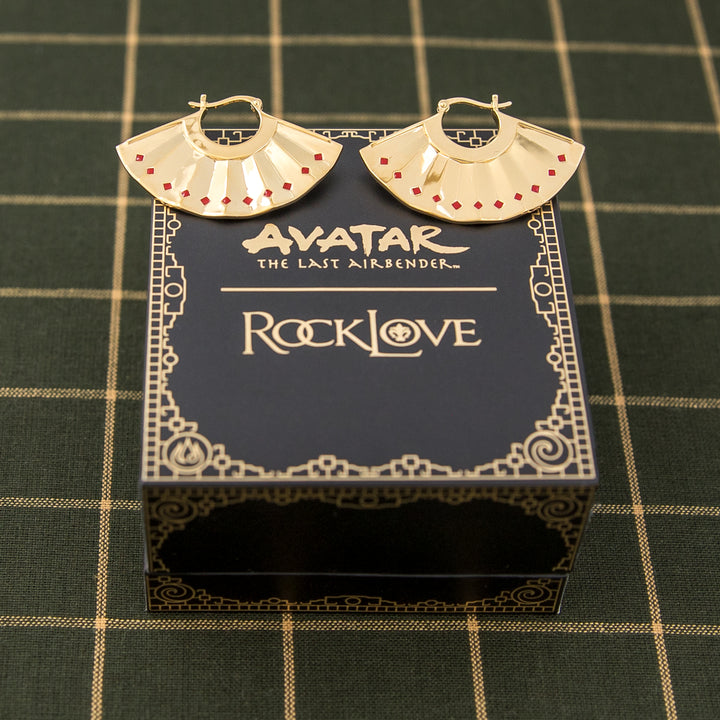 Avatar The Last Airbender X RockLove Kyoshi Warrior Fan Earrings