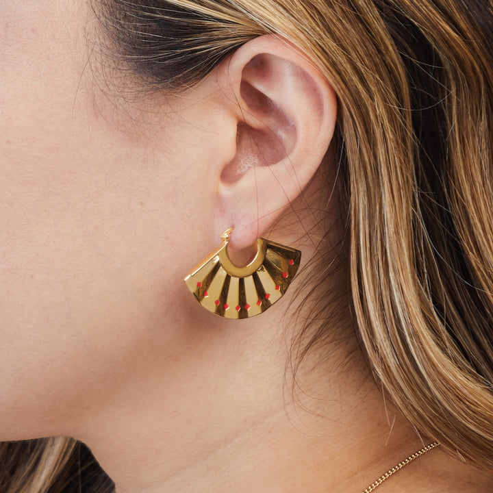 Avatar The Last Airbender X RockLove Kyoshi Warrior Fan Earrings