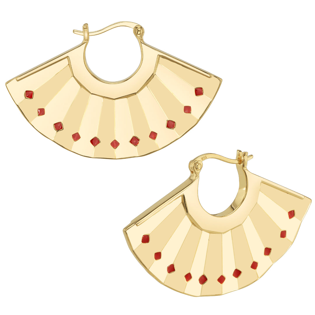 Avatar The Last Airbender X RockLove Kyoshi Warrior Fan Earrings