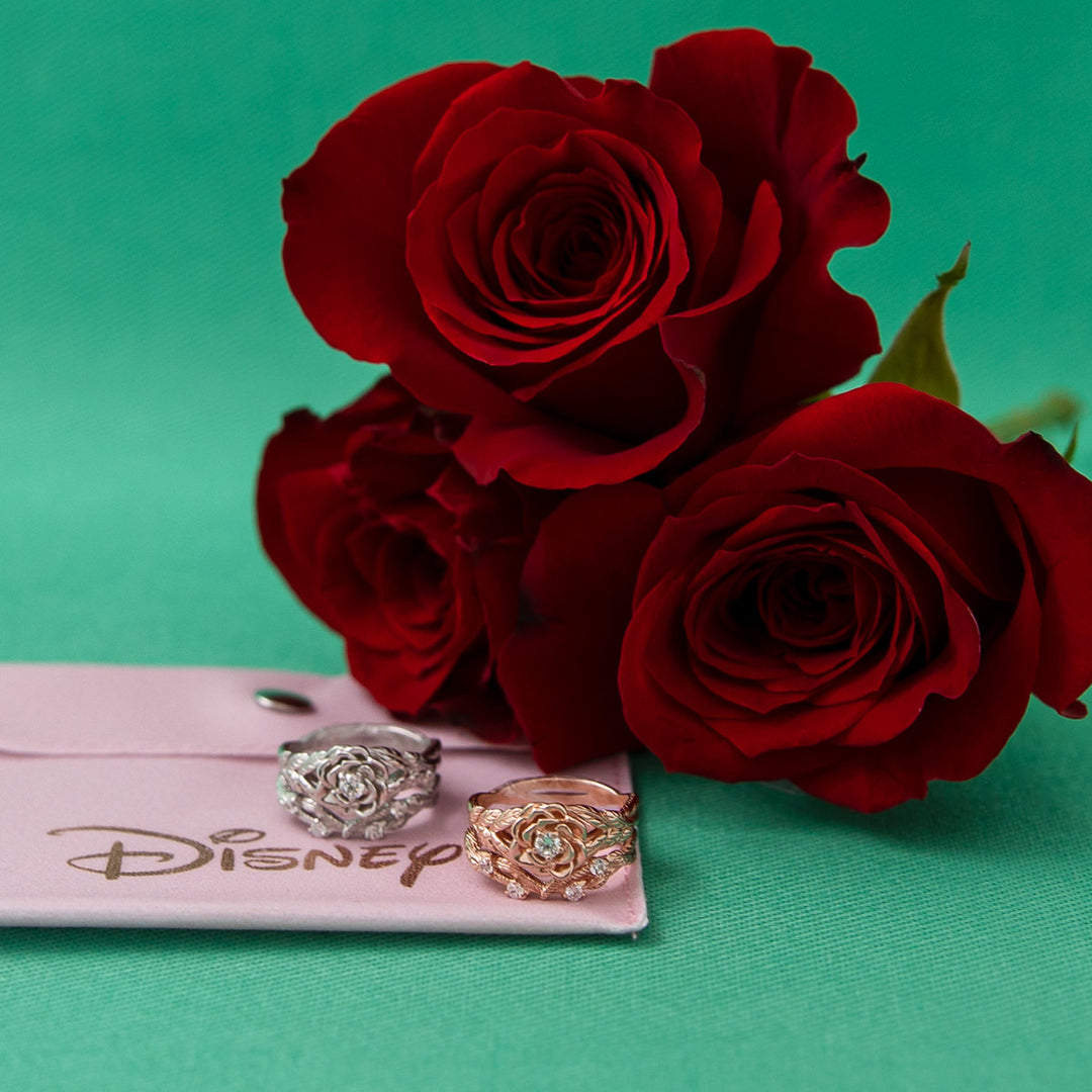 Disney X RockLove DISNEY BEAUTY AND THE BEAST Belle Rose Stacker Rings