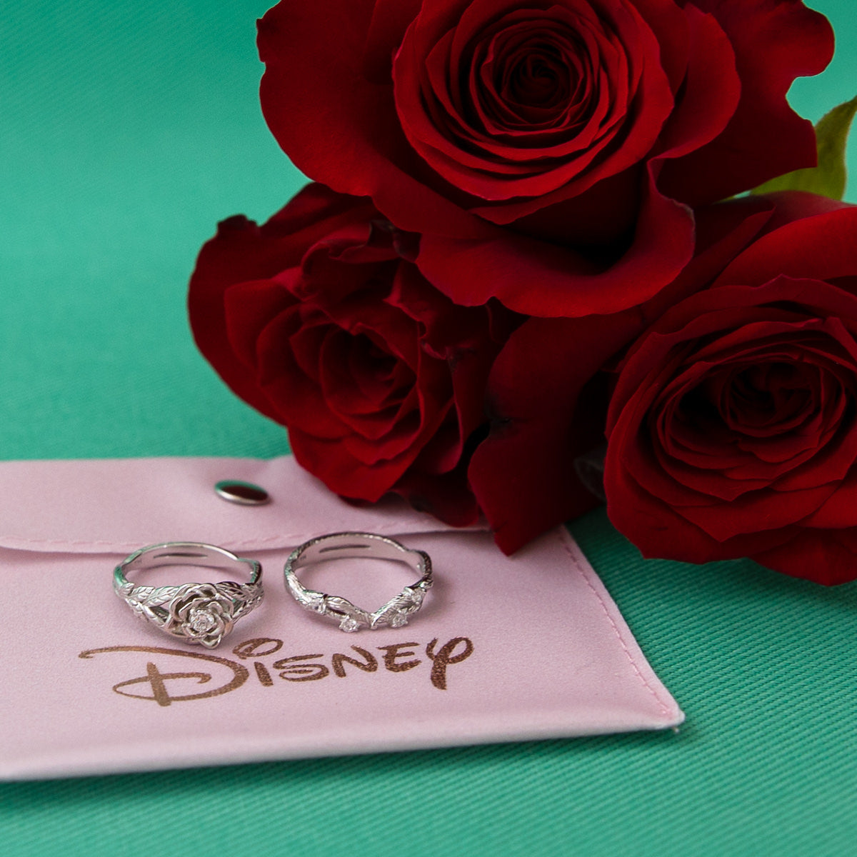 Disney X RockLove DISNEY BEAUTY AND THE BEAST Belle Rose Stacker Rings RockLove Jewelry
