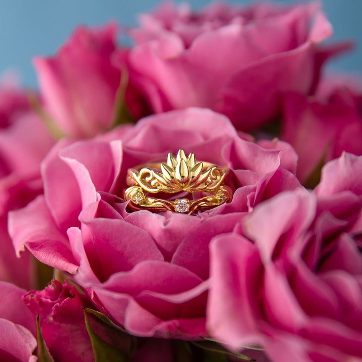 Disney X RockLove DISNEY ALADDIN Jasmine Lotus Stacker Rings
