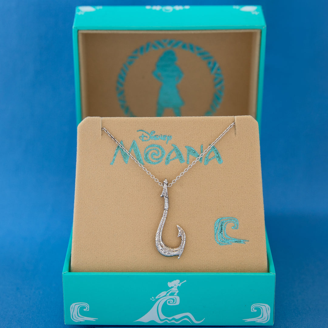 Princess Moana Maui Fish Hook Necklace Pendant Men Wooden Nature