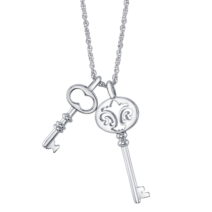 RockLove Jewelry XV Double Key Necklace