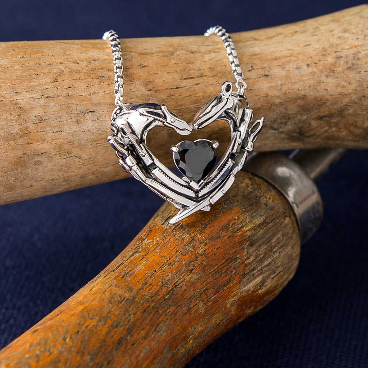 Edward Scissorhands X RockLove Crystal Heart Necklace - RockLove