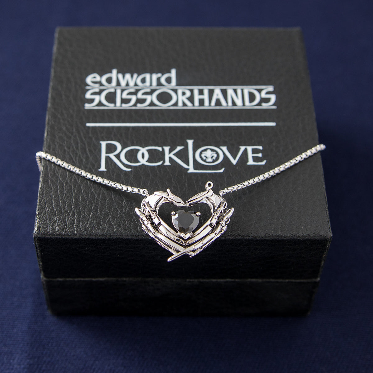 Edward Scissorhands X RockLove Crystal Heart Necklace - RockLove