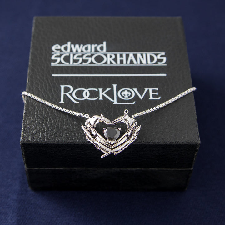 Edward Scissorhands X RockLove Crystal Heart Necklace