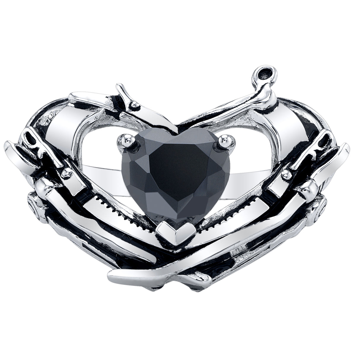 Edward Scissorhands X RockLove Crystal Heart Ring - RockLove Jewelry