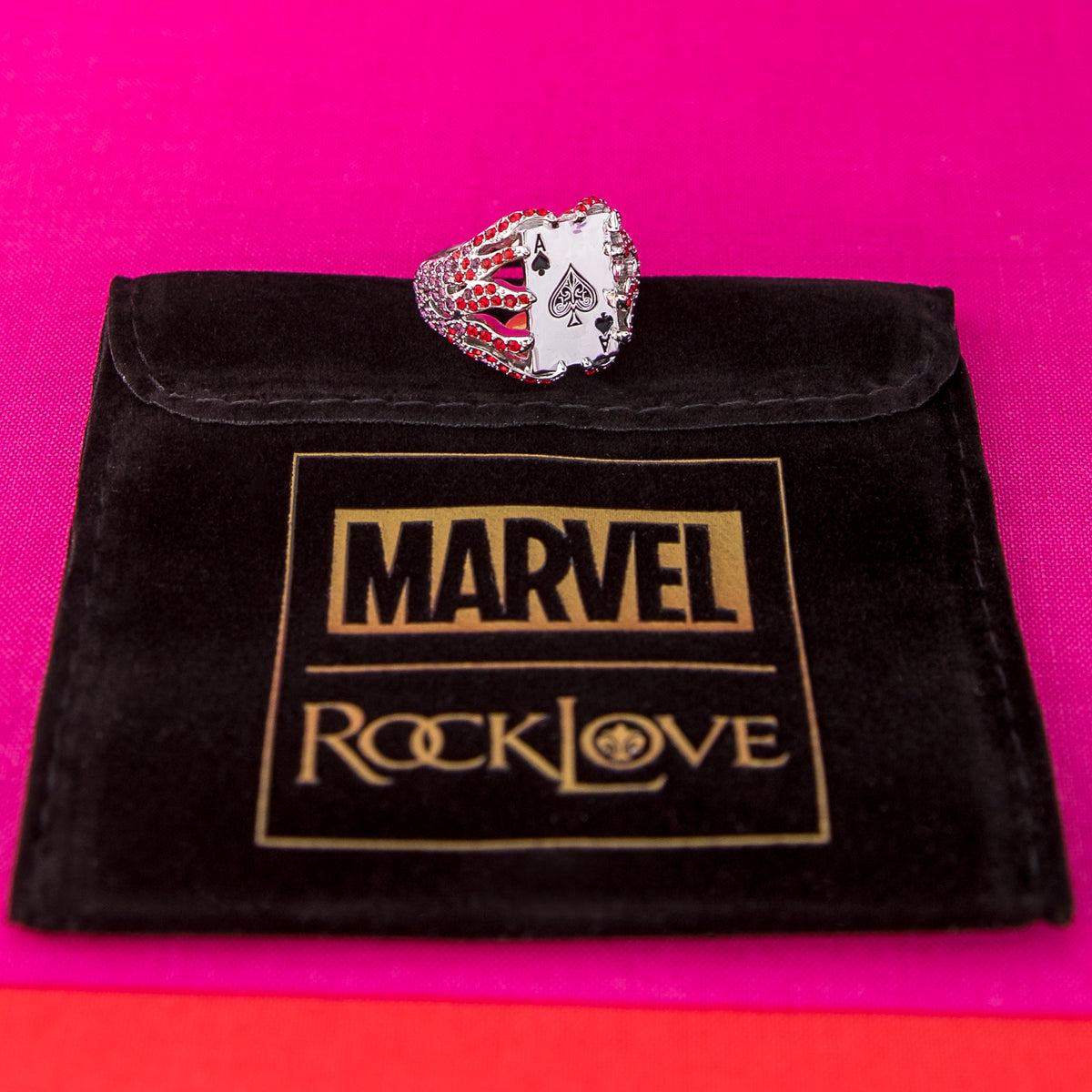 Marvel X RockLove X-MEN Gambit Kinetic Card Ring - RockLove Jewelry