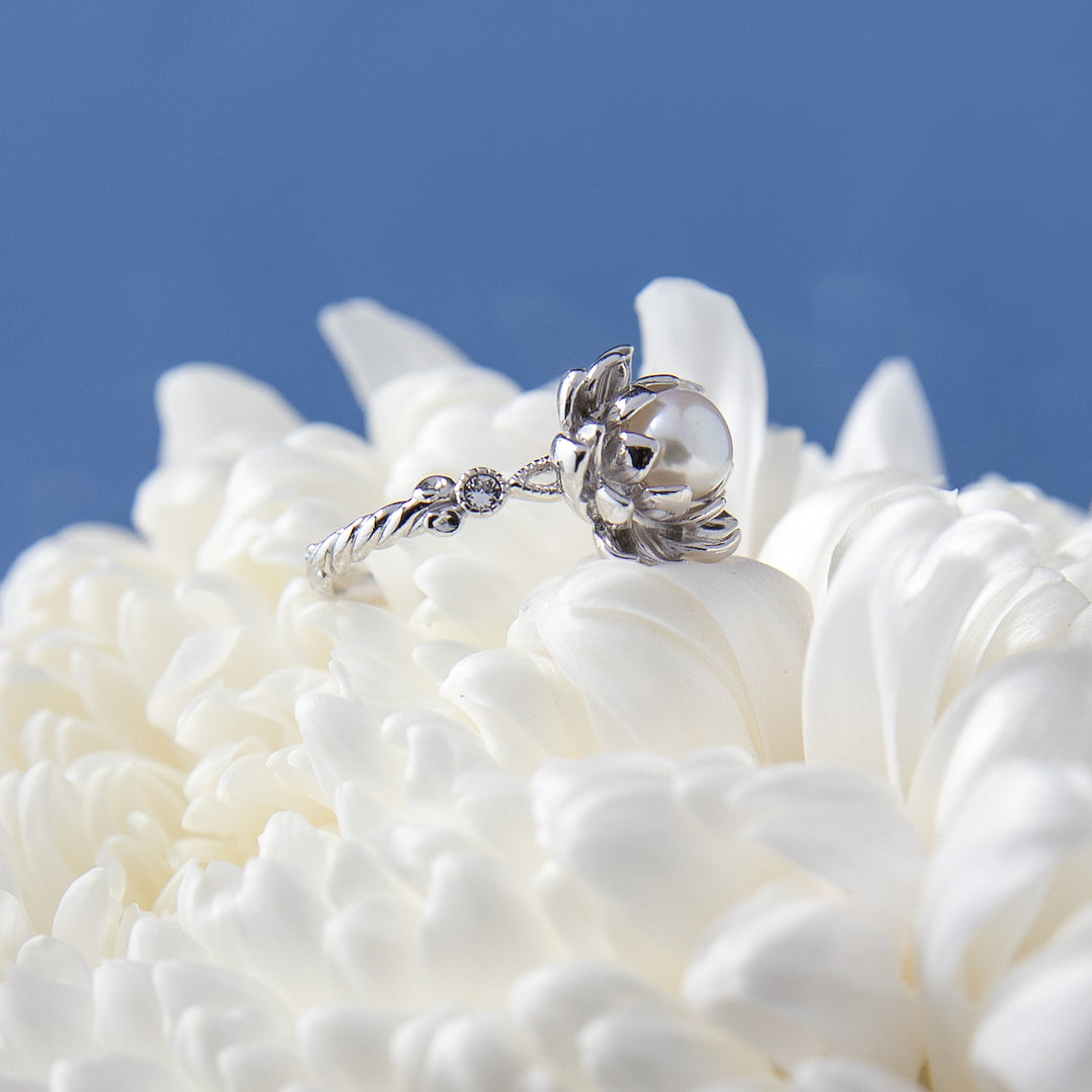 Water Lily Pearl Ring Officially Licensed Handcrafted Disney's