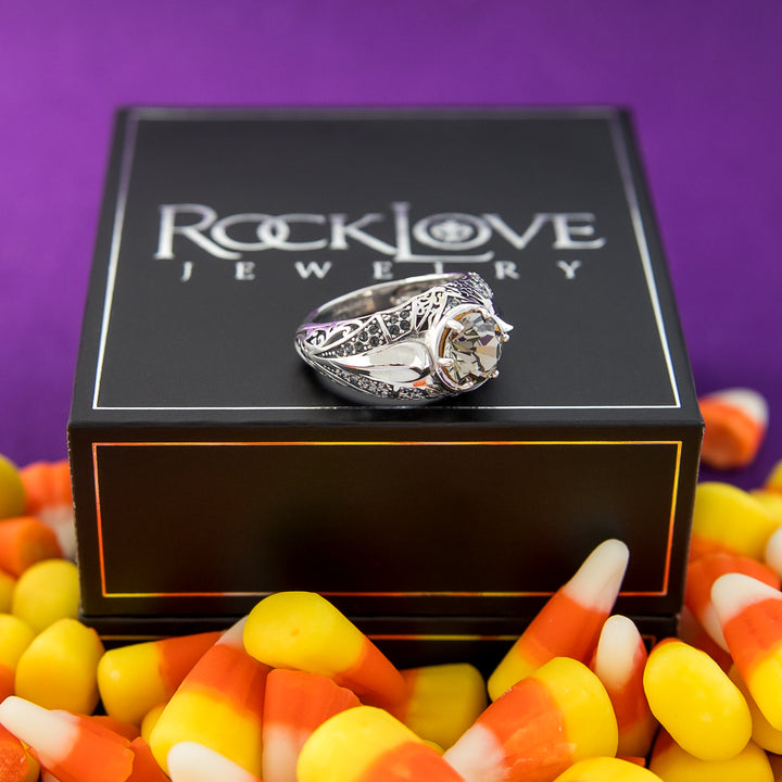 RockLove Boo-Tique Crystal Bat Ring