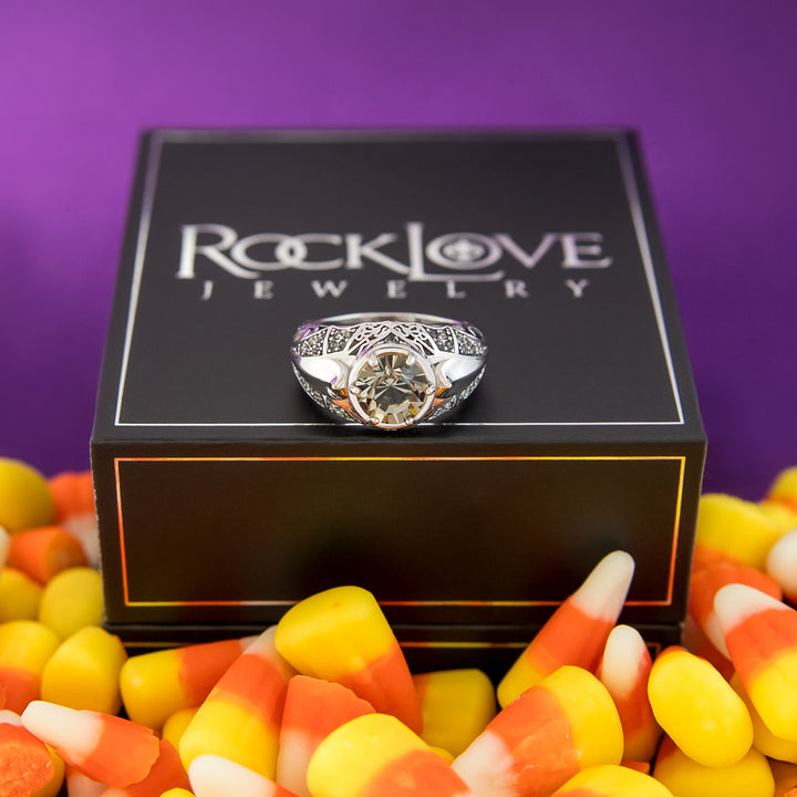 RockLove Boo-Tique Crystal Bat Ring