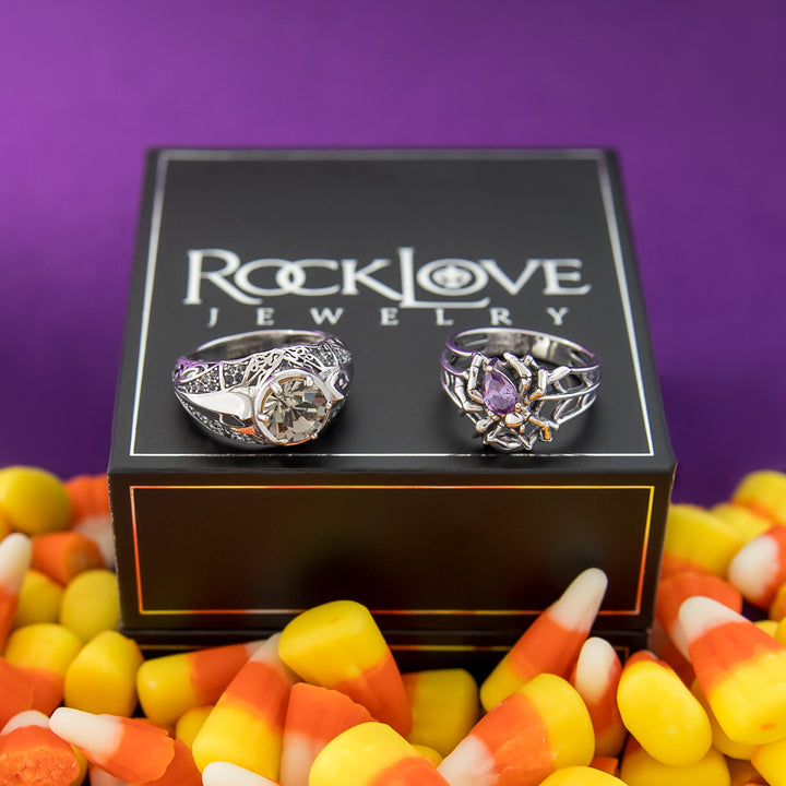 RockLove Boo-Tique Spinning Spider Ring