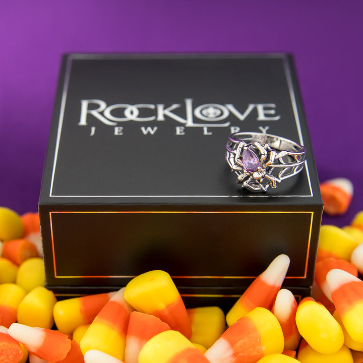 RockLove Boo-Tique Spinning Spider Ring