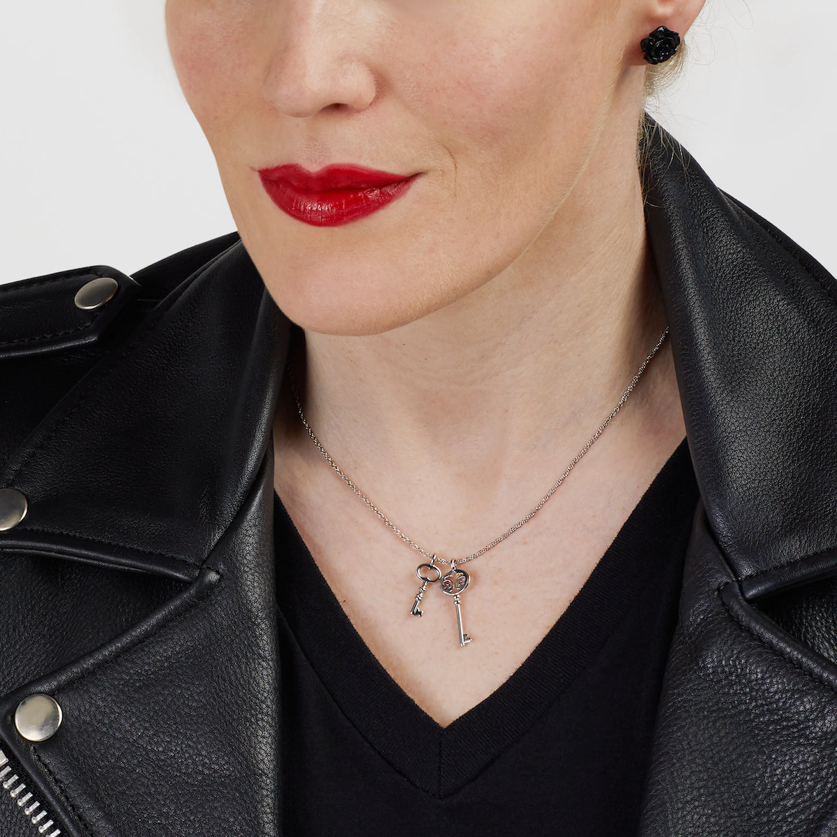 RockLove Jewelry XV Double Key Necklace - RockLove Jewelry