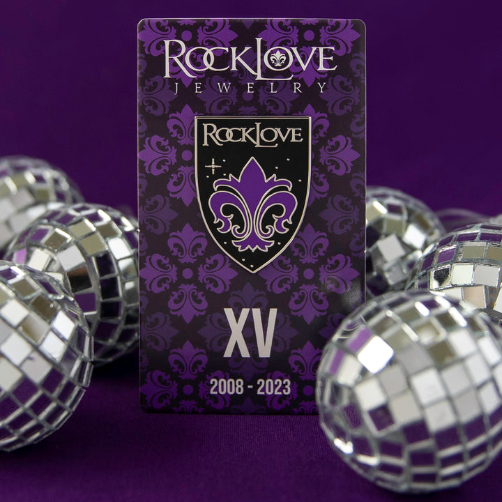 RockLove Jewelry XV Fleur De Lis Shield Pin