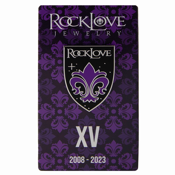 RockLove Jewelry XV Fleur De Lis Shield Pin