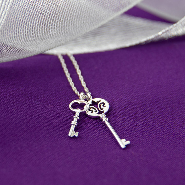 RockLove Jewelry XV Double Key Necklace