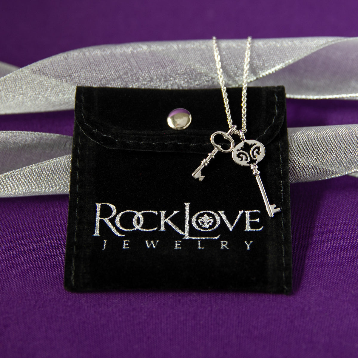 RockLove Jewelry XV Double Key Necklace - RockLove Jewelry