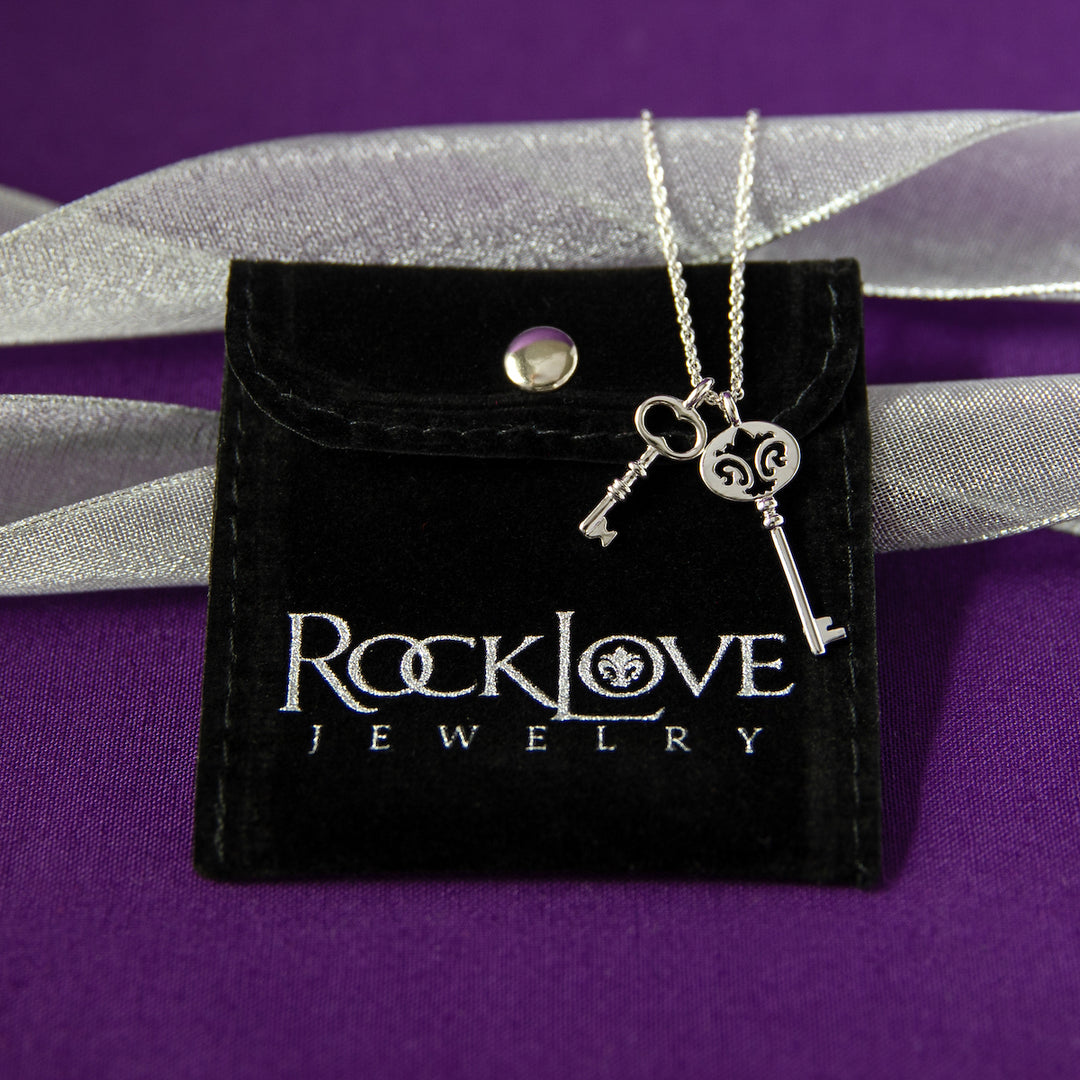 RockLove Jewelry XV Double Key Necklace