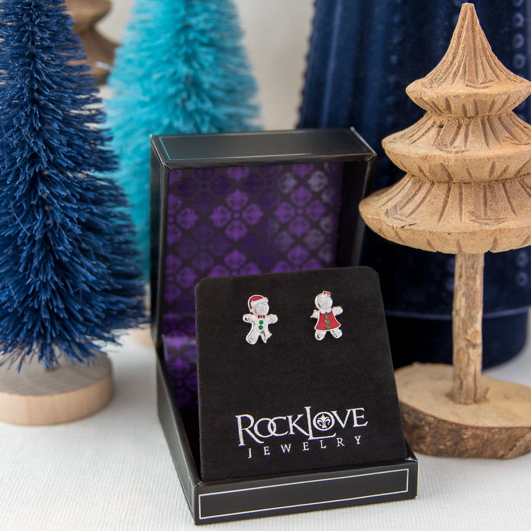 RockLove Yule-Tique Gingerbread Stud Earrings
