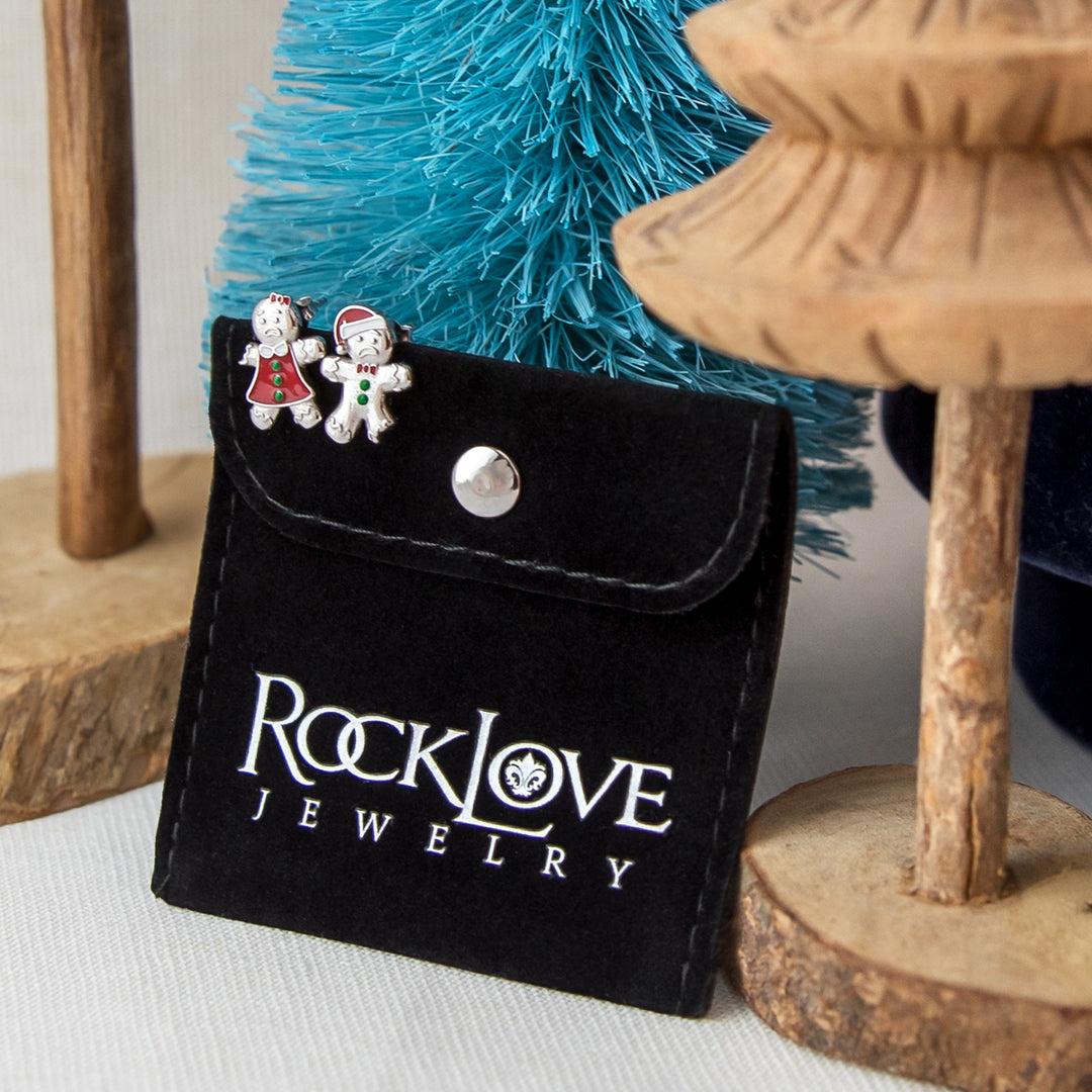 RockLove Yule-Tique Gingerbread Stud Earrings