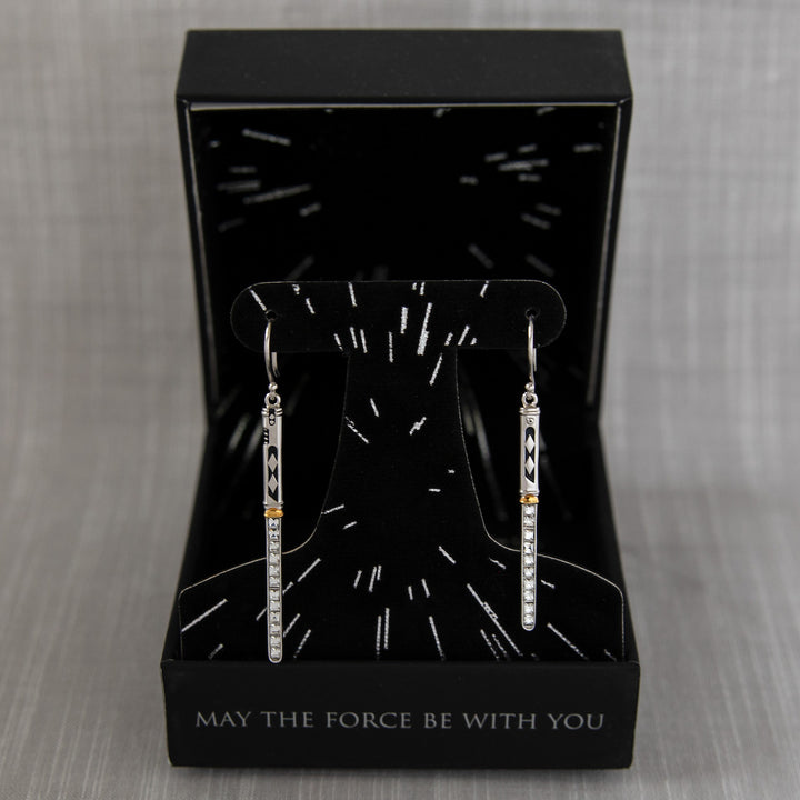 Star Wars X RockLove Ahsoka Tano Crystal Lightsaber Earrings