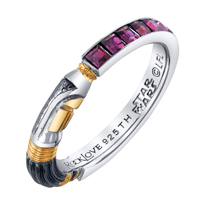 Star Wars X RockLove Mace Windu Crystal Lightsaber Ring