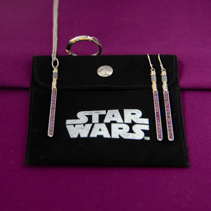 Star Wars X RockLove Mace Windu Crystal Lightsaber Necklace